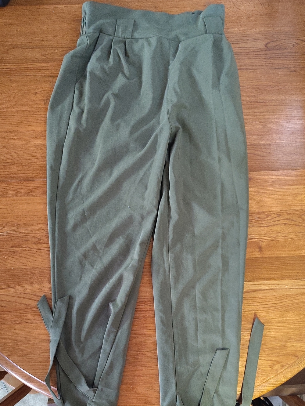 Grace Karin Olive Green High-Waist Pleated Men’s Chinos